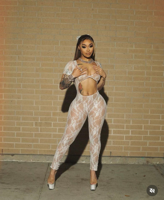 Long Lace Me Bodysuit